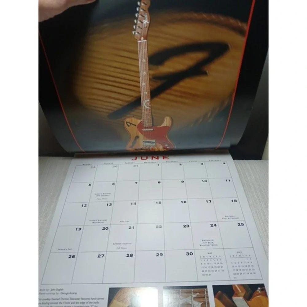 Vintage 2005 Fender Guitar Custom Shop Calendar 16‎ Months Euc 2033